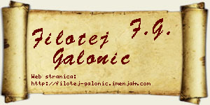 Filotej Galonić vizit kartica